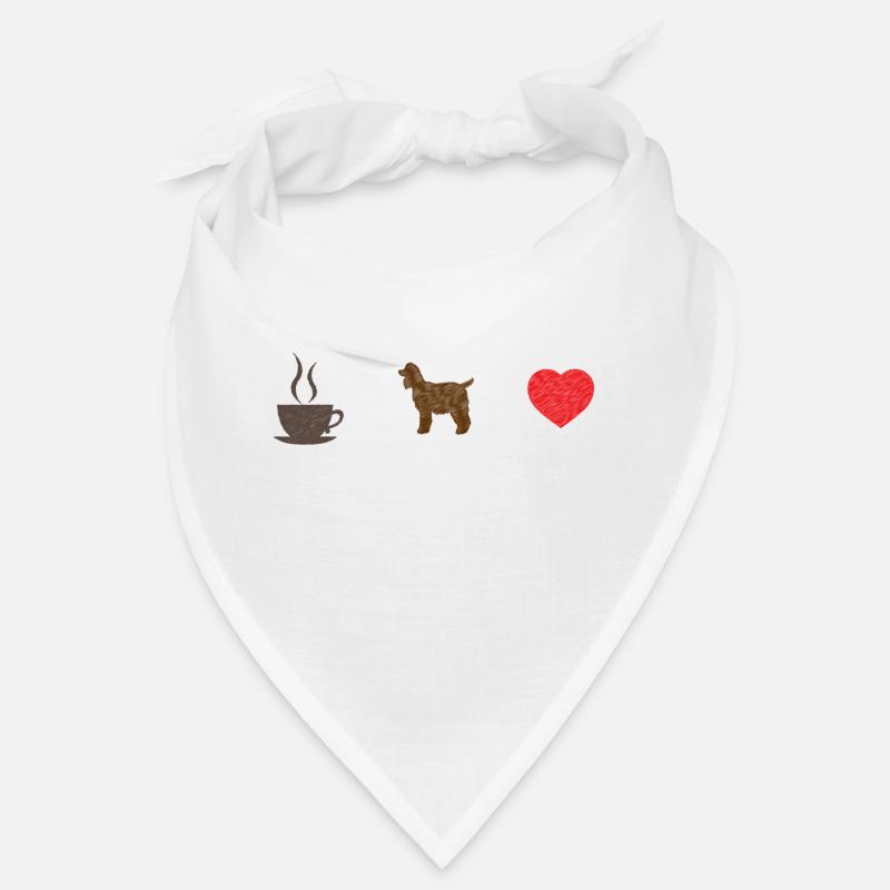 Hund / Cocker Spaniel: Coffee + Cocker Spaniel = - Bandana - Weiß