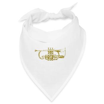 Goldige Trompete - Bandana - Weiß - Vorne