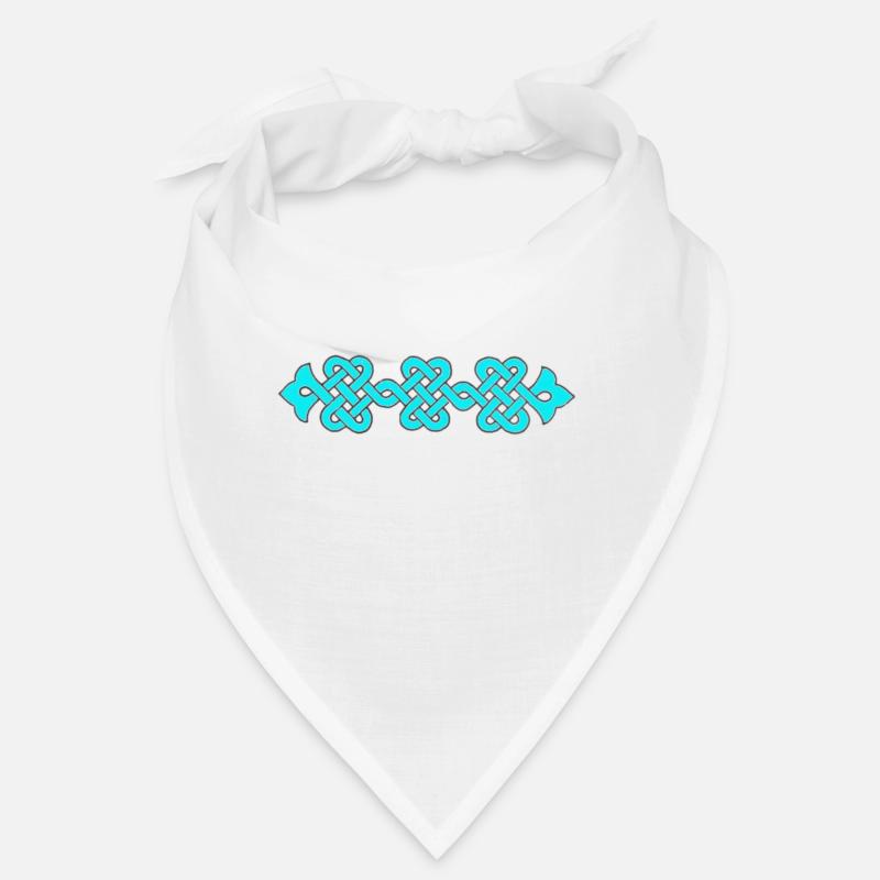 ornement complexe, turquoise - Bandana - blanc