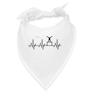 Herzschlag EKG Gymnastik Turnen Geräteturnen Sport - Bandana - Weiß - Vorne