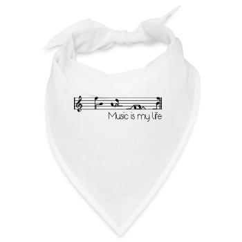 Musik ist mein Leben - Bandana - Weiß - Vorne