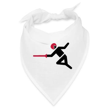 Fechter mit Degen in Angriffsposition - Bandana - Weiß - Vorne
