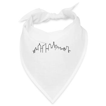 kontur linie stadt metropole silhouette umriss hau - Bandana - Weiß - Vorne