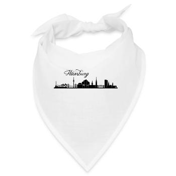Hamburger Skyline - Bandana - Weiß - Vorne