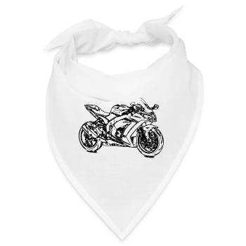 Motorrad Rennmotorrad Rennmaschine Supersportler - Bandana - Weiß - Vorne