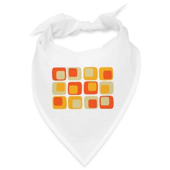 70er Jahre Muster - Bandana - Weiß - Vorne