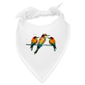 Geometrischer Kingfisher-Trio - Bandana - Weiß - Vorne