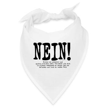 Kurt Tucholsky | NEIN SAGEN | Gegen Krieg - Bandana - Weiß - Vorne