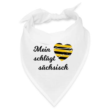 Ein Herz für Sachsen - Bandana - Weiß - Vorne