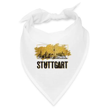 Stuttgart Deutschland Stadt Skyline Heimat Gold - Bandana - Weiß - Vorne