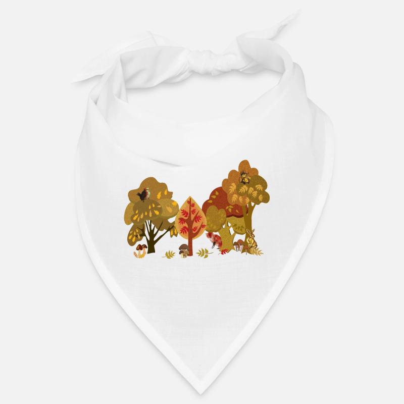 Silhouette de la faune de la forêt d’automne - Bandana - blanc