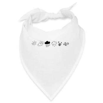 Wetterleiste,Sonne,Regen,Schnee,bewölkt,Wind, - Bandana - Weiß - Vorne