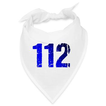 112 Blaulicht Notfall Rettung - Bandana - Weiß - Vorne