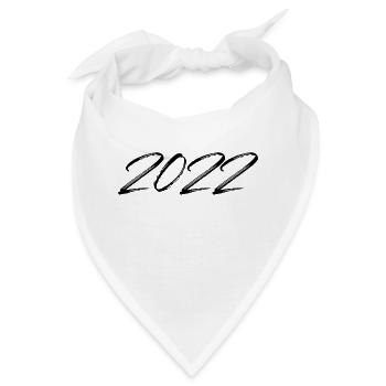 2022 Jahr Jahreszahl Datum Zahl Anno 22 2 0 2 2 - Bandana - Weiß - Vorne