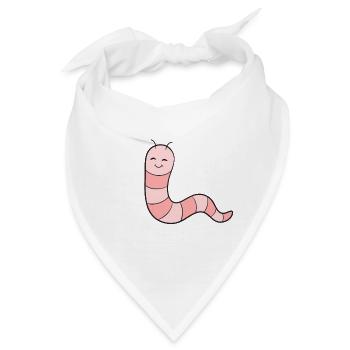 Wurm Regenwurm - Bandana - Weiß - Vorne