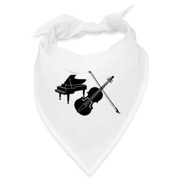 Klavier und Violine - Bandana - Weiß - Vorne