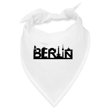 Berlin Skyline mit Sehenswürdigkeiten - Bandana - Weiß - Vorne