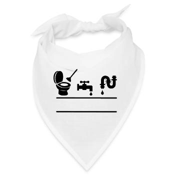 Verstopfte Toilette, undichter Wasserhahn - Bandana - Weiß - Vorne