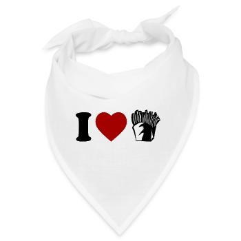 I Love Pommes Frites French Fries Lover - Bandana - Weiß - Vorne