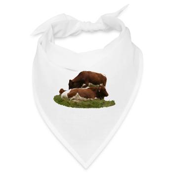 Pinzgauer Rinder sind robust und widerstandsfähig - Bandana - Weiß - Vorne