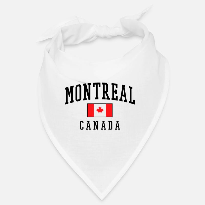 Montreal Canada Design with Maple Leaf Motif Bandana