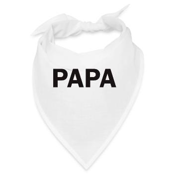 Papa T-Shirt, Minimalistisch, Statement - Bandana - Weiß - Vorne
