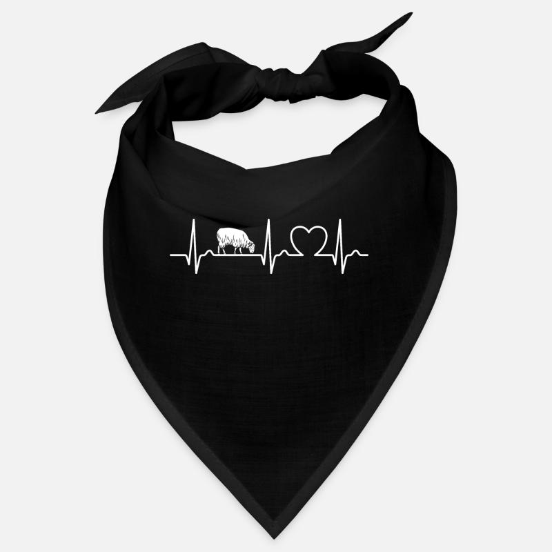 ECG Curve - Heart Curve - Pulse - Sheep - Wool Bandana