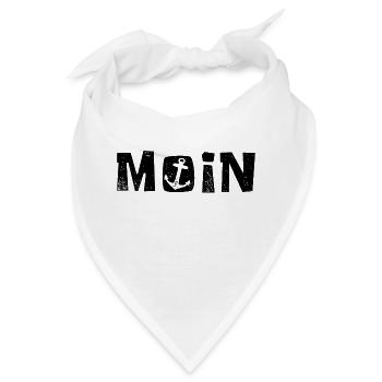 Moin - Norddeutsch - Gruß - Bandana - Weiß - Vorne