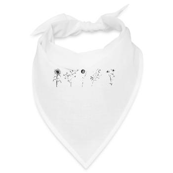 Minimalistische Blume - Bandana - Weiß - Vorne