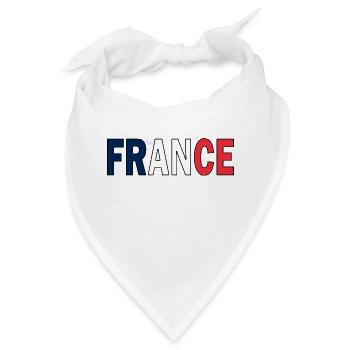 Frankreich in Nationalfarben - Bandana - Weiß - Vorne