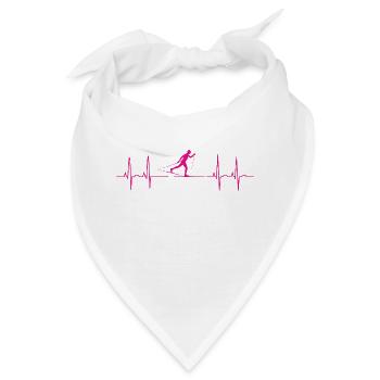 Herz schlägt für Langlauf - Bandana - Weiß - Vorne