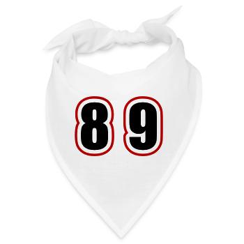 89 Zahl College - Bandana - Weiß - Vorne