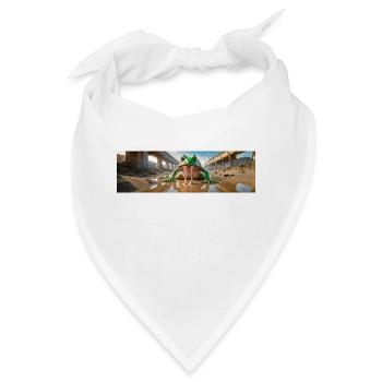 Riesiger schleimiger sabbernder Frosch Aufstieg des mutierten Monsters - Bandana - Weiß - Vorne