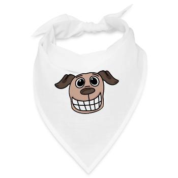 Hund Kopf Hundebesitzer - Bandana - Weiß - Vorne