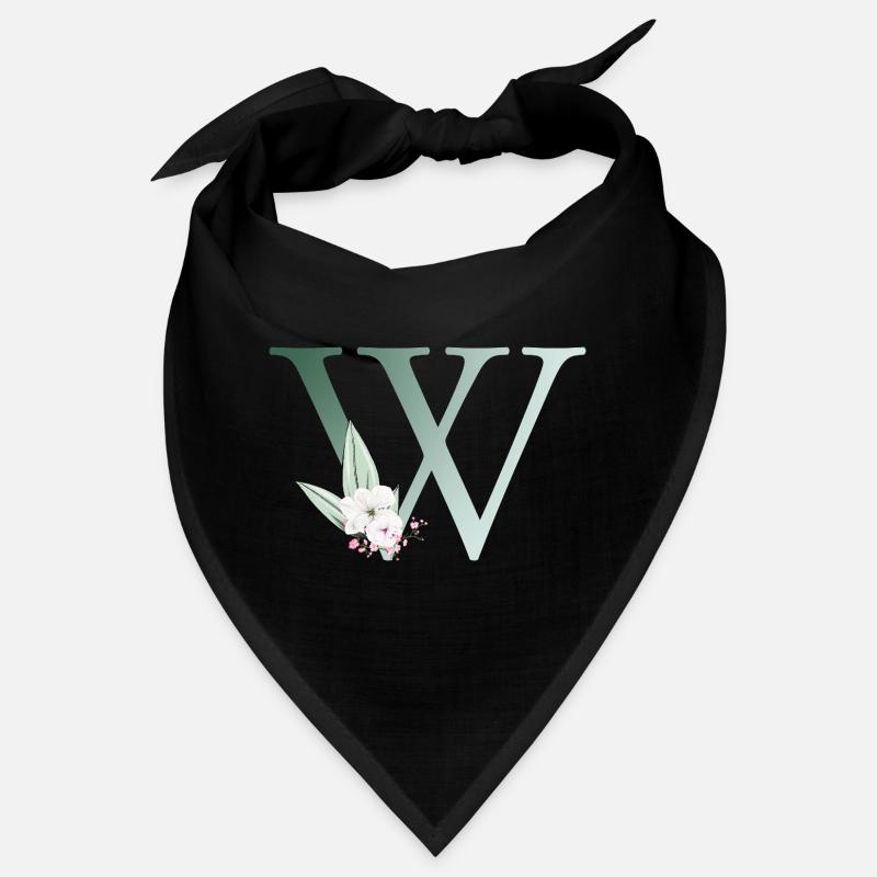 W Monogram, Floral, Personalizable Bandana
