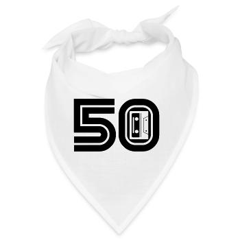 50 Retro Musik 50er - Bandana - Weiß - Vorne