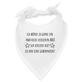 Ich bin eine Gewinnerin! Ich verliere nie! - Bandana - Weiß - Vorne