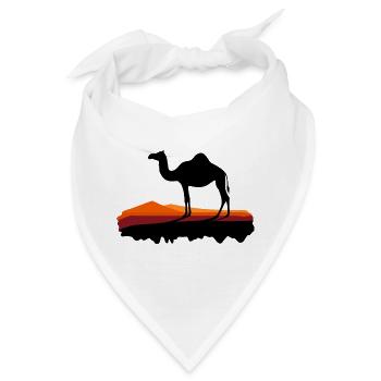 Dromedar im Abendlicht - Bandana - Weiß - Vorne