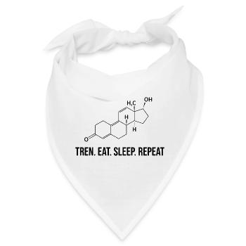 Tren. Eat. Sleep. Repeat - Bandana - Weiß - Vorne