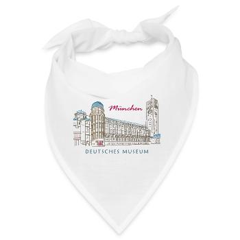 München Deutsches Museum Handzeichnung - Bandana - Weiß - Vorne