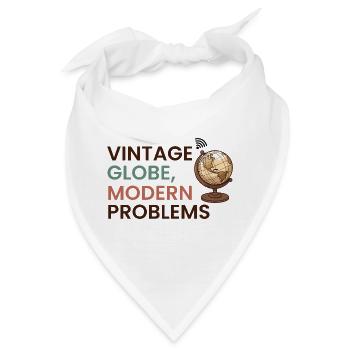 Vintage Globe Moderne Probleme Reisen Humor - Bandana - Weiß - Vorne