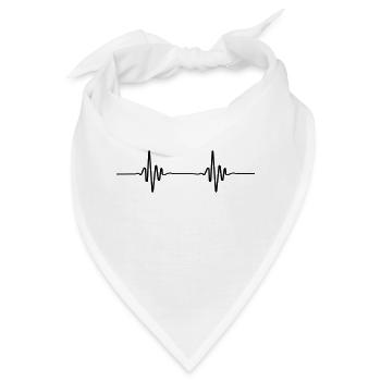 ekg diagramm beat - Bandana - Weiß - Vorne