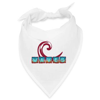 Abstrakte Meereswellen Kunst - Surferdesign - Bandana - Weiß - Vorne