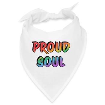 Stolze Seele Regenbogen Handschrift Typografie - Bandana - Weiß - Vorne
