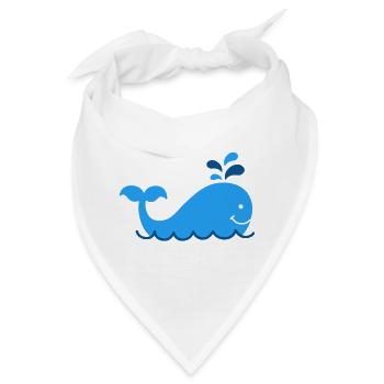Nautic Design Blauwal Splash Karikatur - Bandana - Weiß - Vorne