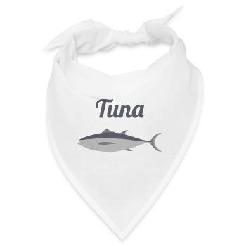 Nautic Design Thunfisch Silhouette Ozean Print Angeln - Bandana - Weiß - Vorne