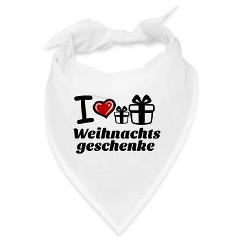 I Love Weihnachtsgeschenke  - Bandana - Weiß - Vorne