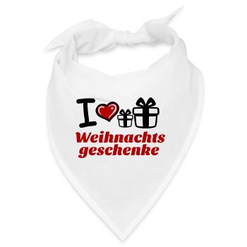I Love Weihnachtsgeschenke  - Bandana - Weiß - Vorne