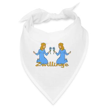 Sternzeichen Zwillinge - Bandana - Weiß - Vorne