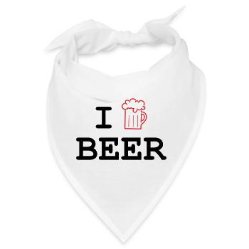 Ich mag Bier / Alkohol - Bandana - Weiß - Vorne